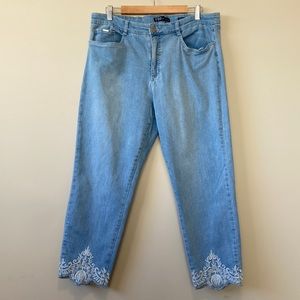 FDJ Cropped Jeans with Lace Designed